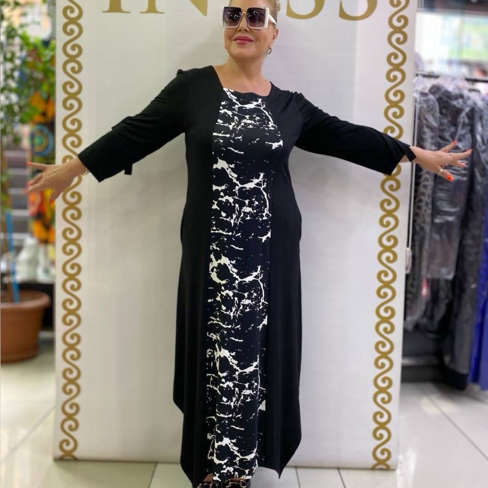 Elegant Black and White Women's Dress